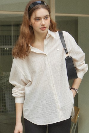 Hope Seersucker Stripe Shirt - Ivory
