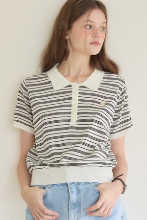 Breeze Stripe Pique Knit - White