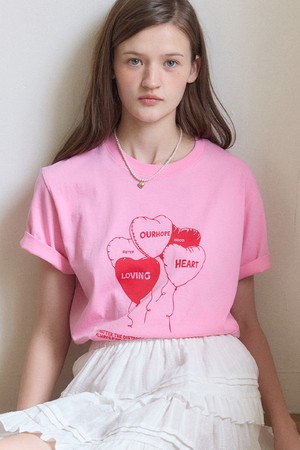 Heart Balloon T-shirt - Pink