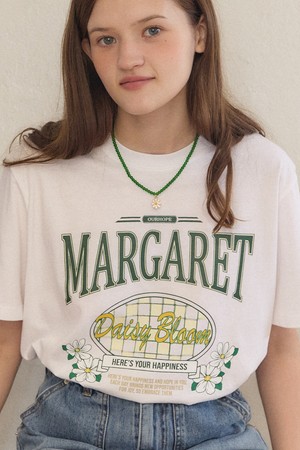 Checker Board Margaret T-shirt - White