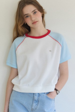 Tammy Half-Sleeve Sweatshirt - Sky blue