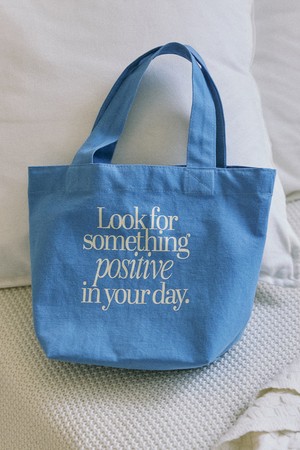 Positive Cotton Mini Tote Bag - Sky blue
