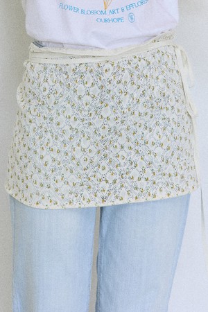 Crochet Flower Layered Skirt - Ivory