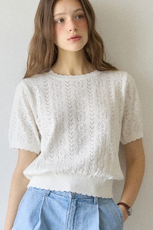 Margaret Crochet Knit - White