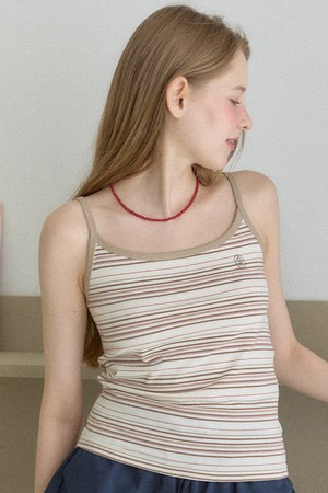Bonnie Striped Sleeveless - Beige