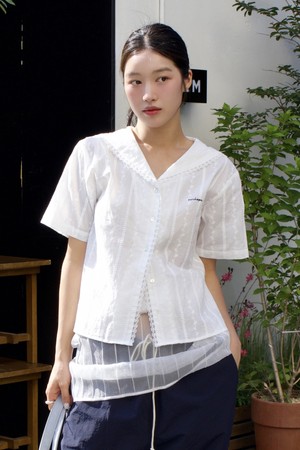 Atelier Marine Collar Blouse - White