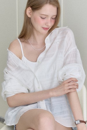 Hope Sheer Lace Shirt - White