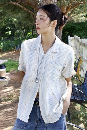 Ansley Flower Shirt - White
