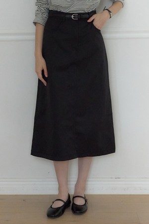 Soft Stretch A-Line Skirt - Black