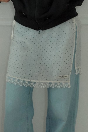 Dot Lace Layered Skirt - Ivory