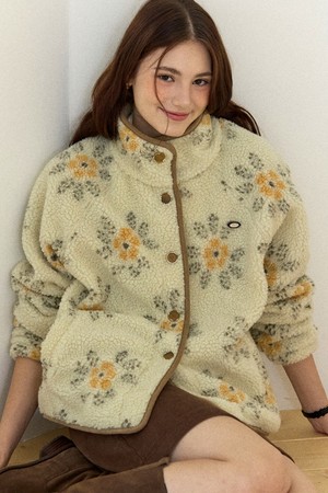 Florence Button Fleece Jacket - Ivory