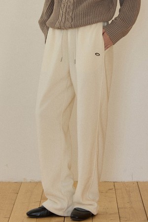 Relaxed String Fleece Pants - Ivory