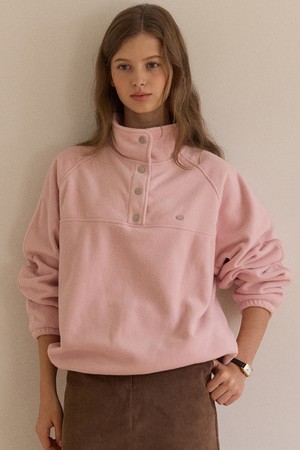 Hope Snap Fleece Sweatshirt - Pink