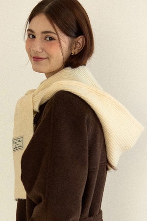 Wool Hooded Balaclava Muffler - Ivory