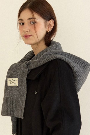 Wool Hooded Balaclava Muffler - Melange grey