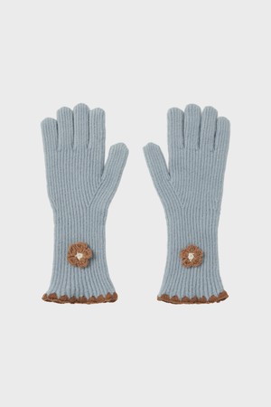 Flora Stitch Wool Knit Gloves - 4color