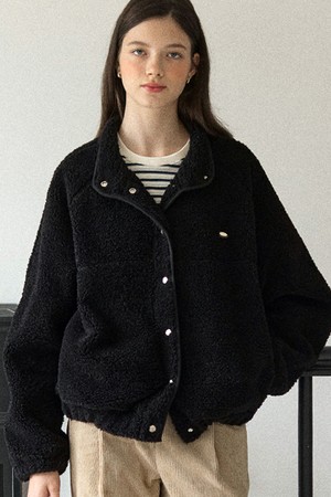 Shearling Comfy Fleece Jacket - Black