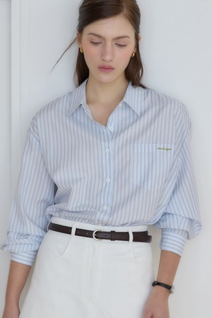 올슨 스트라이프 셔츠 - Sky Blue