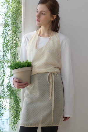시어 도트 레이어드 에이프런 - Yellow