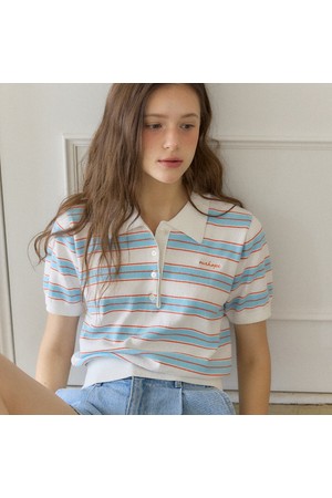 Tilly Stripe Collar Knit - White