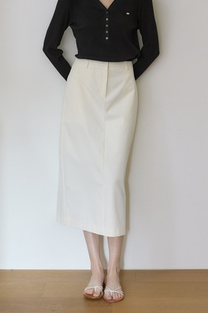 소프트 스트레치 H라인 스커트 - Ecru