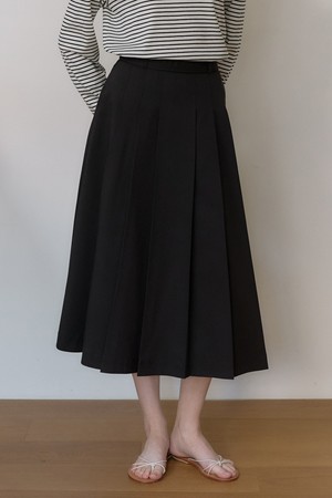 제인 플리츠 롱 스커트 - Black