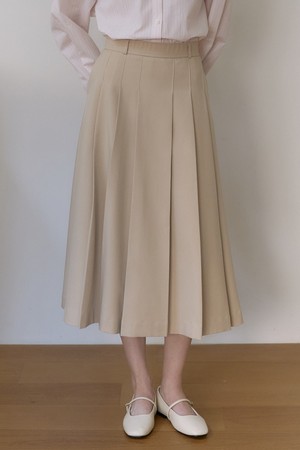 제인 플리츠 롱 스커트 - Beige