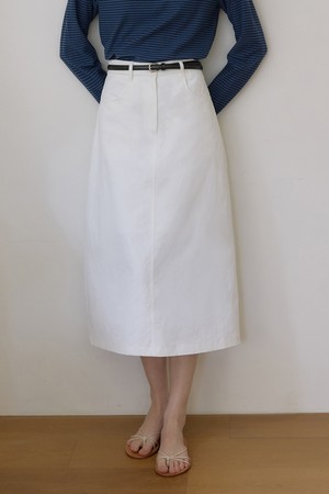 소프트 스트레치 A라인 스커트 - Ivory