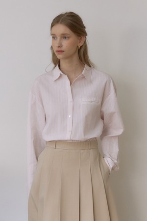 클레어 스트라이프 셔츠 - Pink