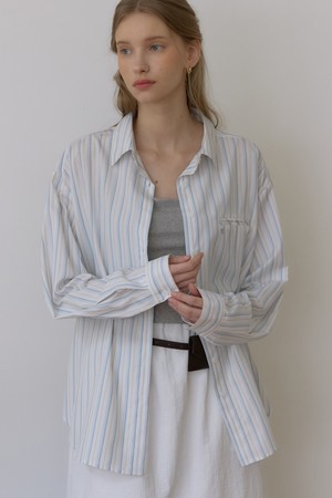 시에나 스트라이프 셔츠 - Sky Blue