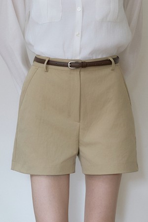 소프트 스트레치 숏 팬츠 - Beige