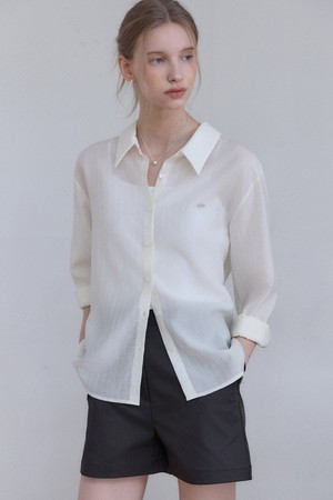 소프트 글로우 텐셀 시어 셔츠 - Cream