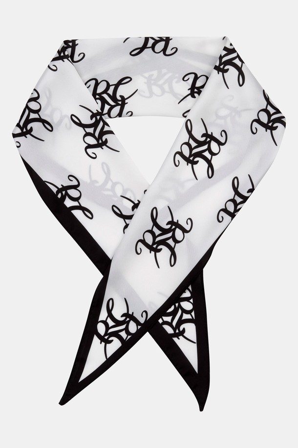 RECLOW - 스카프/머플러 - SIGNATURE DD SYMBOL SCARF WHITE 스카프