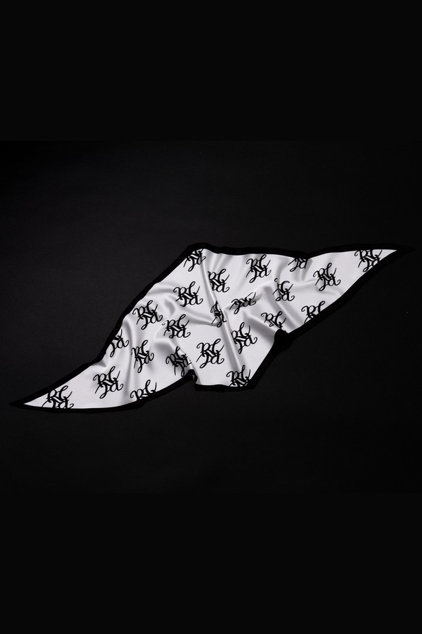 RECLOW - 스카프/머플러 - SIGNATURE DD SYMBOL SCARF WHITE 스카프