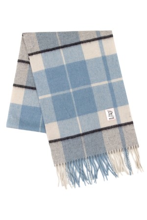 캐시미어 100% 체크 머플러 블루