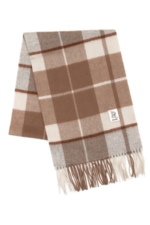캐시미어 100% 체크 머플러 브라운