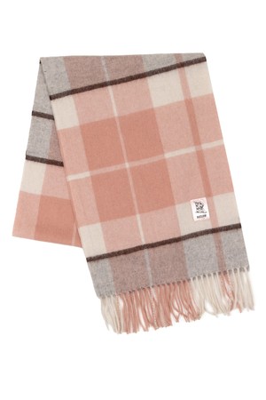 캐시미어 100% 체크 머플러 핑크