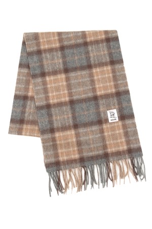 캐시미어 100% 타탄체크 머플러 브라운