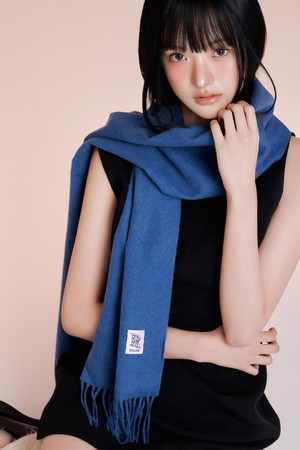 캐시미어 100% 머플러 블루