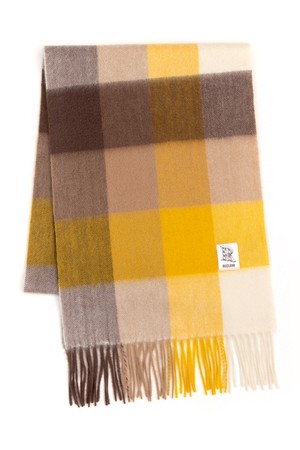캐시미어 100% 체크 머플러 옐로우
