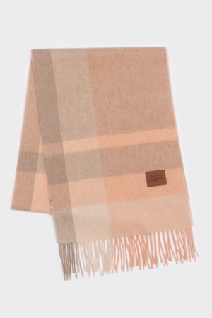 캐시미어 100% 체크머플러 오렌지