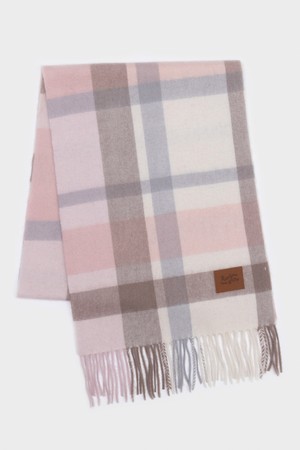 캐시미어 100% 체크머플러 아이보리