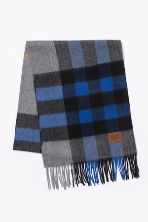CASHMERE 100% MUFFLER DEEP BLUE
