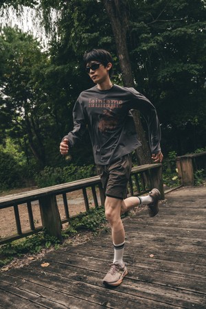 공용 cowboy 긴팔 러닝 티셔츠_GREY-a