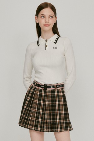 허리밴드 체크 볼파우치set 스커트(블랙)_L3C1-SK05C_BLACK-a