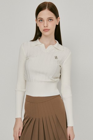 심플 카라 골지 니트 티셔츠(아이보리)_L3C1-NT11K_IVORY-a