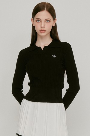 심플 카라 골지 니트 티셔츠(블랙)_L3C1-NT11K_BLACK-a