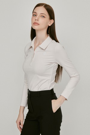 카라 스티치 와펜 티셔츠(오트밀)_L3C1-TS01C_BEIGE-a