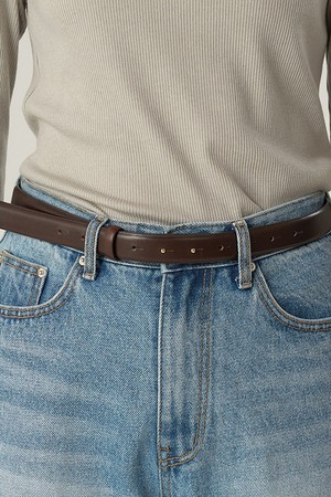 컴포즈 가죽 벨트 브라운