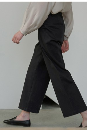 블론 코튼 일자 팬츠 블랙